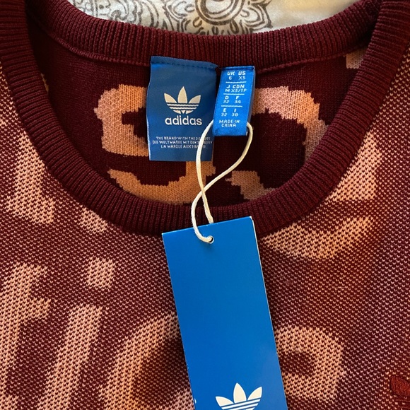 Adidas Knit Shortsleeve Oversized Sweatshirt - Picture 3 of 3
